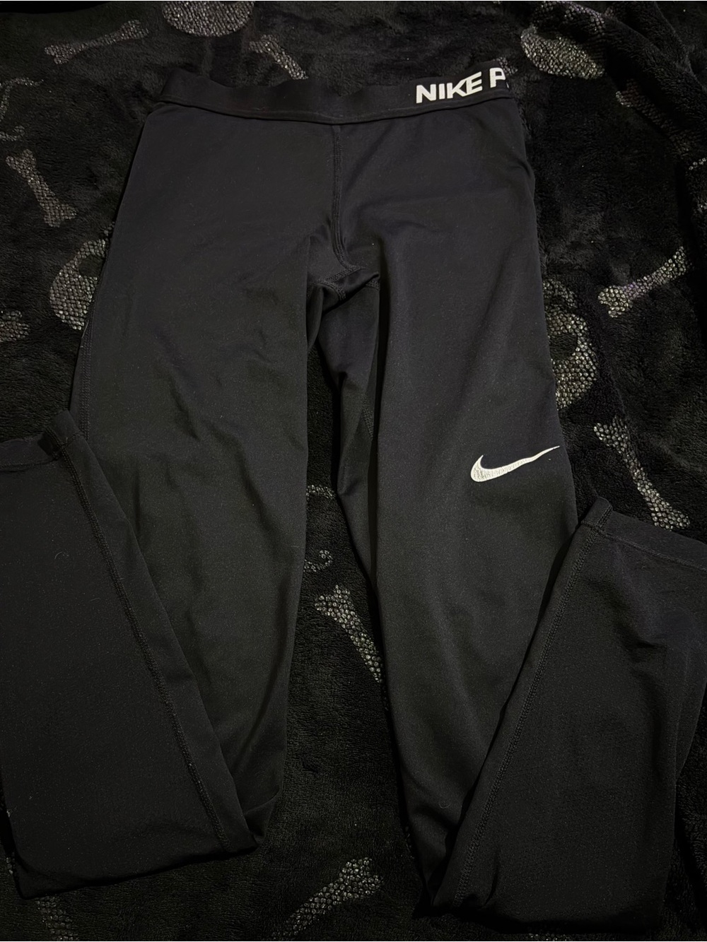 Nike Black Performance Leggings with White Swoosh